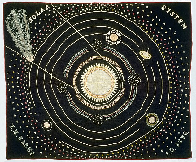 Edredó creat el 1876 per Ellen Harding Baker i que solia utilitzar a les seves conferències d'astronomia