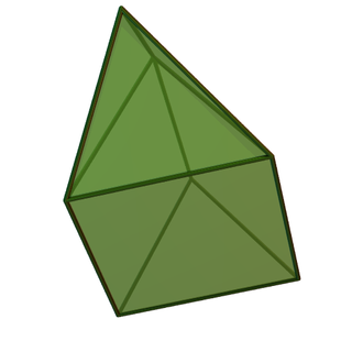 <span class="mw-page-title-main">Elongated triangular pyramid</span> Polyhedron constructed with tetrahedra and a triangular prism