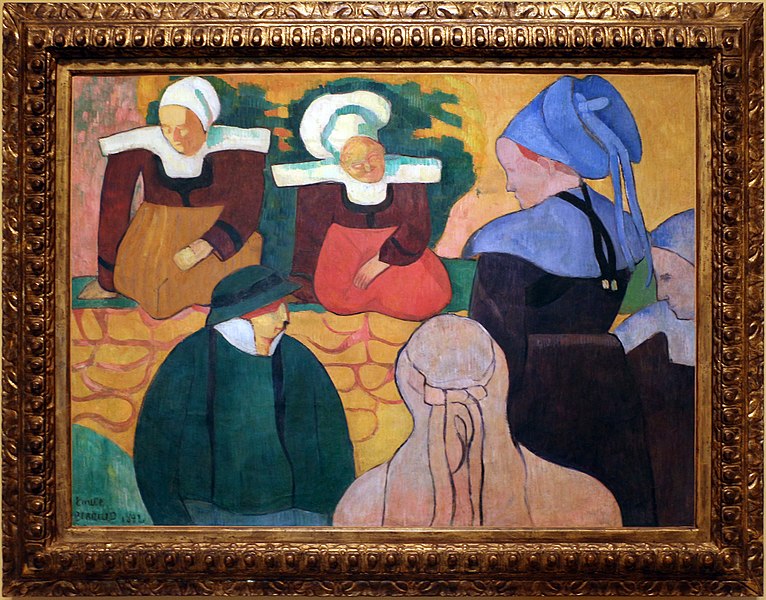 File:Emile bernard, donne bretoni presso un muro, 1892.jpg