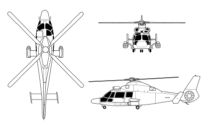 Europcopter AS565 Panther orthographical image.svg