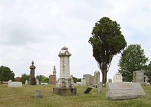 Color photograph of tombstones from the film.