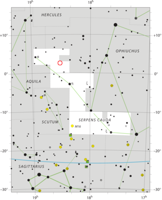 <span class="mw-page-title-main">FH Serpentis</span> 1970 Nova in the constellation Serpens