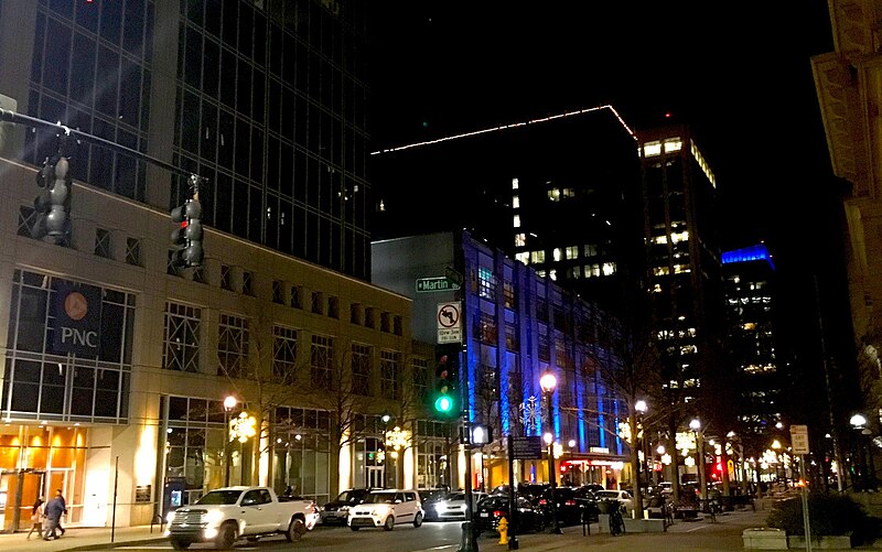 File:Fayetteville Street in Raleigh, NC at Night.jpg