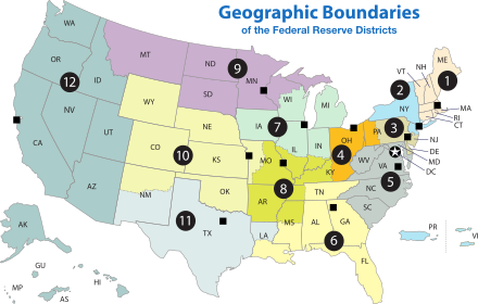 Federal Reserve districts. Federal Reserve Districts Map.svg