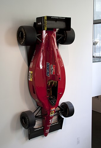 La Ferrari 641/2 d'Alain Prost exposée au MoMA (New York).