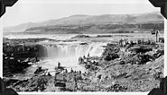 Native fishermen at Celilo Falls