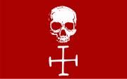 On 2 May 1822, the Massachusetts brigantine Belvidere fended off an attack by an unidentified pirate schooner in the Florida Straits which "hoisted a red flag with death's head and cross under it".[37]