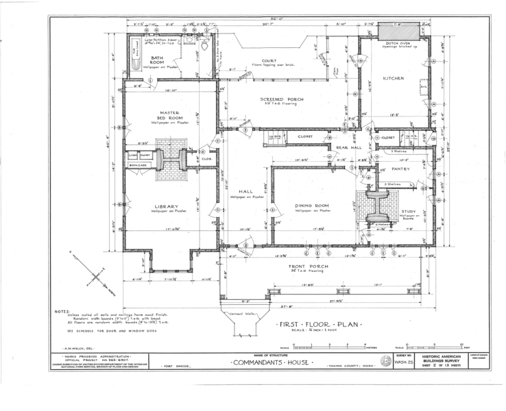 File:Fort Simcoe, Commandant's House and Blockhouse, Fort Simcoe Road, White Swan, Yakima County, WA HABS WASH,39-WHIT.V,1- (sheet 2 of 13).png