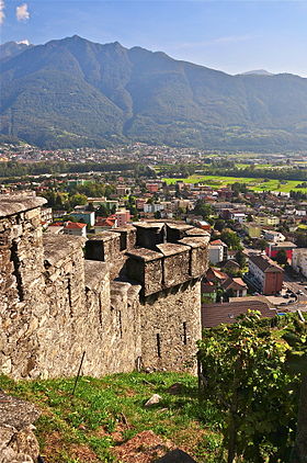 Sementina: utsikt fra Torre della murata