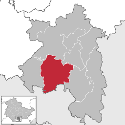 Läget för kommunen Frankenblick i Landkreis Sonneberg