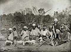 Frederic Bonney with an Aboriginal tribe