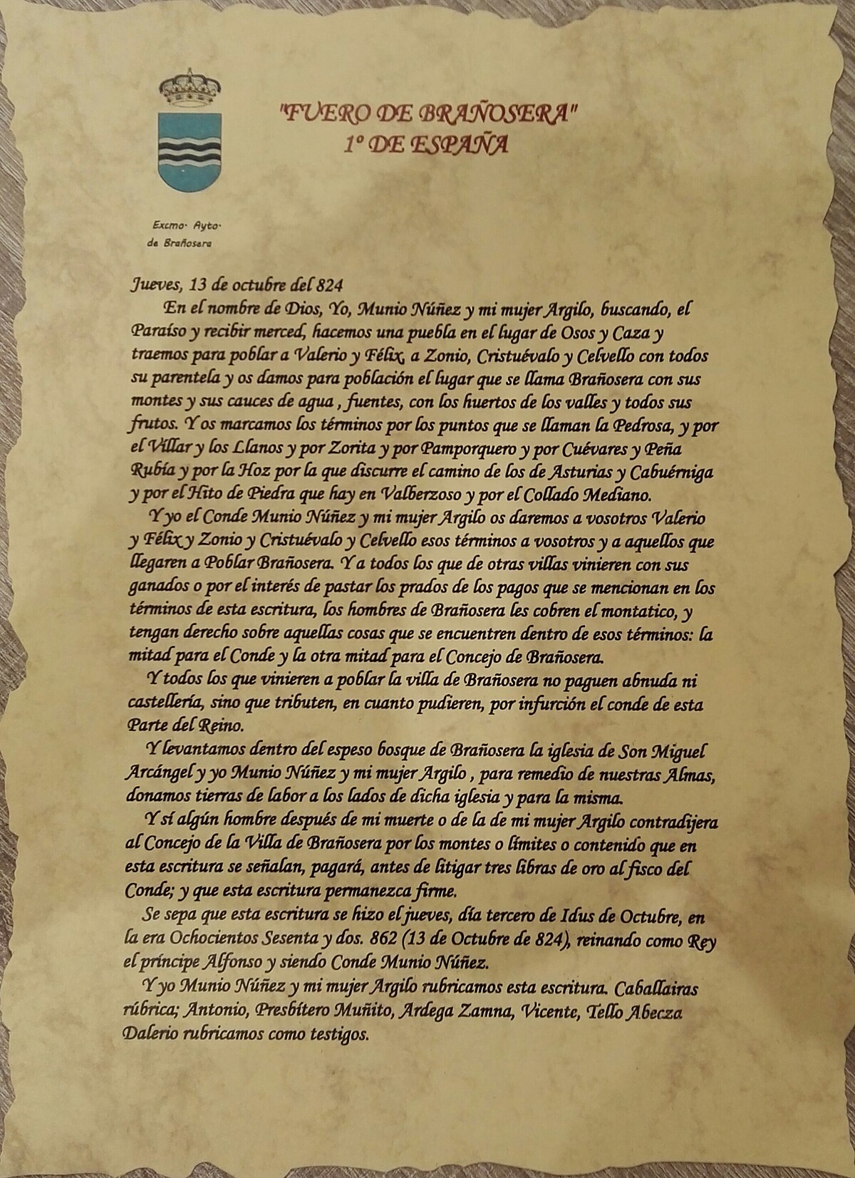 Carta Puebla de Brañosera - Wikipedia, la enciclopedia libre