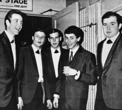 Gary Lewis & the Playboys in 1965. From left to right; John R. West, David Walker, David Costell, Gary Lewis, and Allan Ramsay.