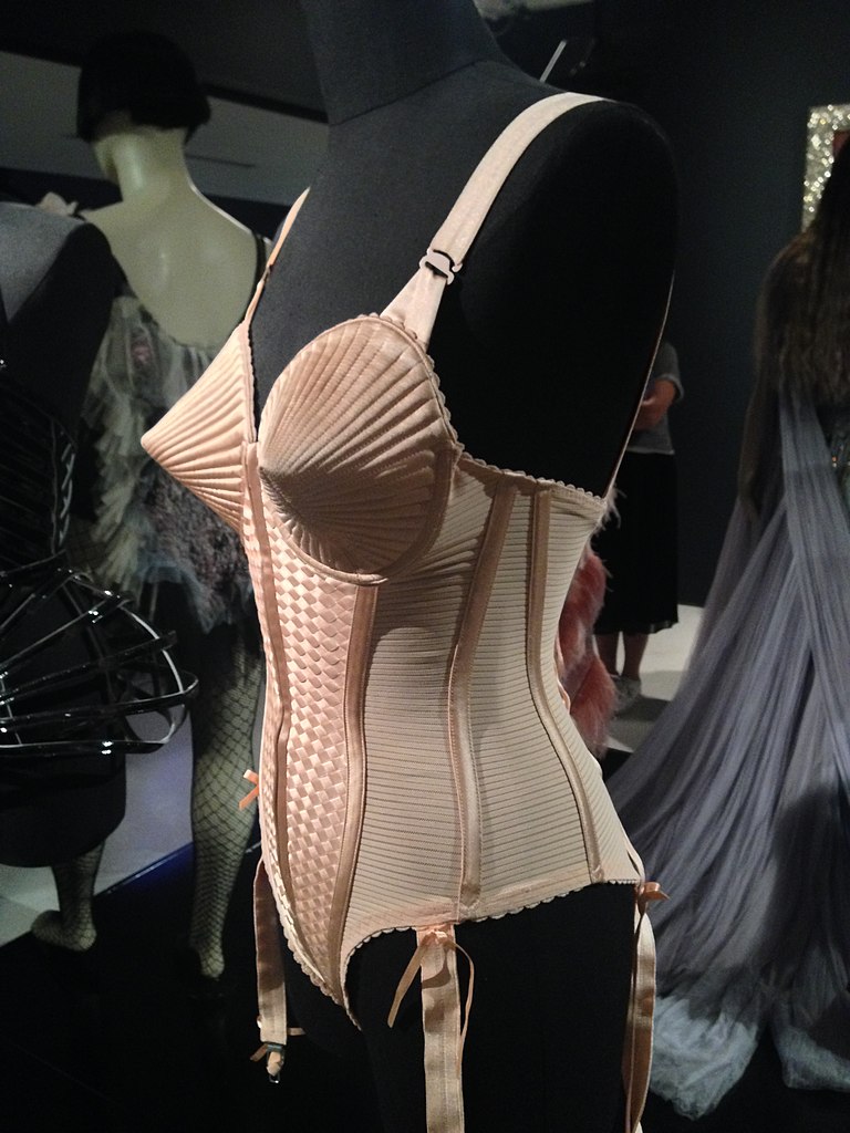 Madonnas iconic Cone bra / corset designed by Jean Paul Gaultier Stock  Photo - Alamy
