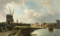 Ansicht von Den Haag, gesehen von Delftse Vaart im 17. Jahrhundert, Ölgemälde von Cornelis Springer, 1852