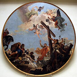 L'Exaltation de la croix et sainte Hélène Giambattista Tiepolo, 1750-1755 Galeries de l'Académie de Venise.