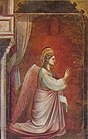 『受胎告知』 内陣アーチ左側に描かれた大天使ガブリエル