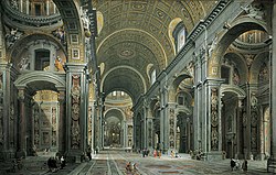 Внатрешност на базиликата „Св. Петар“