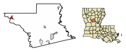 Location of Montgomery in Grant Parish, Louisiana.