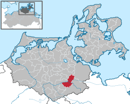 Grimmens läge i Mecklenburg-Vorpommern