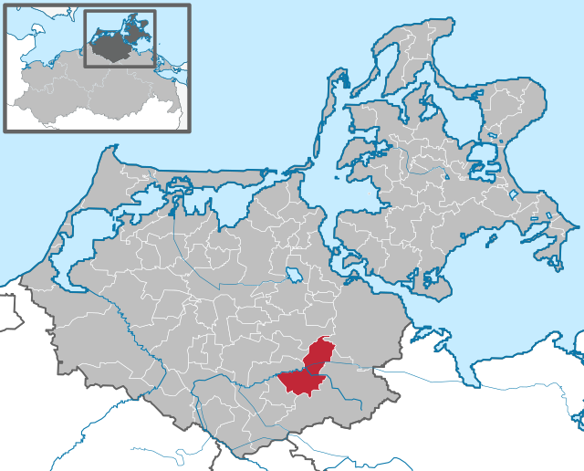 Grimmens läge i Mecklenburg-Vorpommern