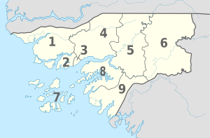 Guinea-Bissau, administrative divisions - Nmbrs - monochrome.svg