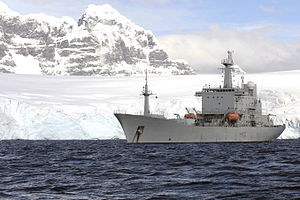 HMS Scott At Anchor near Port Lockroy in the Antarctic MOD 45152343.jpg