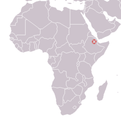 Hadar, Ethiopia ; Australopithecus afarensis 1974 discovery map.png