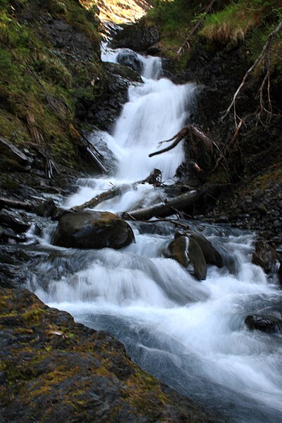 File:Handheld long explosure (hence slightly blurry) waterfall shot in the Twentymile Creek wilderness (3823673080).jpg