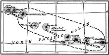 1909 map of the Hawaiian Islands Reservation, showing the old Two Brothers reef. Hawaiian Islands Reservation EO 1019 illustration.jpg