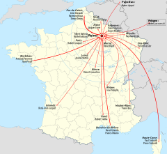 Franciaország térképe a játékosok származási helyéről.