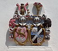 * Nomination Heusenstamm, Schloss Schönborn, coat of arms --Berthold Werner 07:42, 15 August 2013 (UTC)  Comment Red CAs around the white surfaces... easy to fix. Then, QI. --JLPC 16:35, 15 August 2013 (UTC)  Done ca removed, the red reflections on the silver parts may be from the red frames of the windows and the gate (seeFile:Heusenstamm BW 2013-06-18 15-03-08.jpg.) --Berthold Werner 06:18, 16 August 2013 (UTC) * Promotion I'm very sorry ; I must have had a problem with my browser cache : your second file ("shadows brighter") has not any CAs. --JLPC 16:42, 16 August 2013 (UTC)