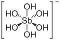 Deutsch: Struktur des Hexahydroxidoantimonat(V)-Ions English: Structure of the Hexahydroxidoantimonate(V) ion