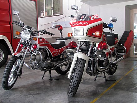 Honda fire bikes in service with Tehran Fire Department