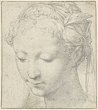 Голова женщины. Между 1520 и 1563 гг. Бумага, серебряный штифт. Рейксмюсеум, Амстердам