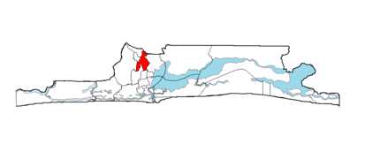 Ikejan sijainti Lagosin osavaltion kartalla.