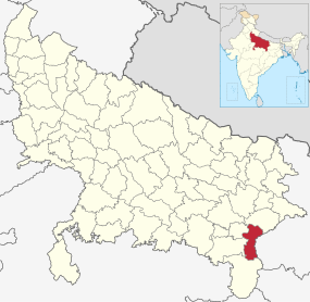Positionskarte des Distrikts Chandauli