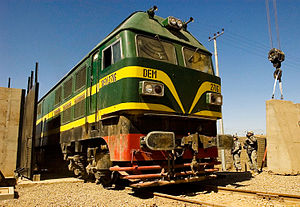 Train entering Taji, Iraq, in 2009