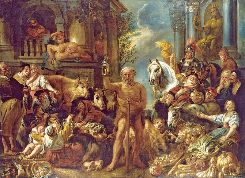 File:Jacob Jordaens and Workshop - Diogenes searching for an honest man.jpg