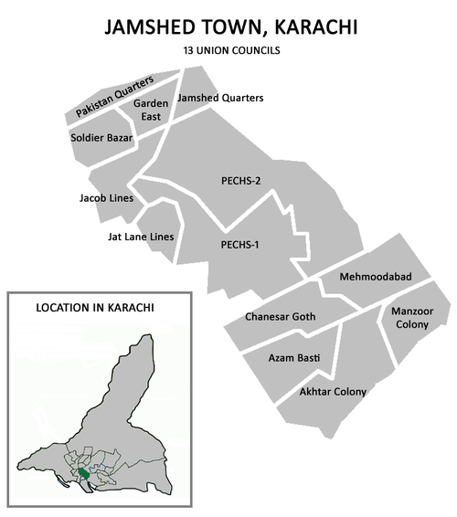 Gulberg Town Karachi Map Jamshed Town - Wikiwand