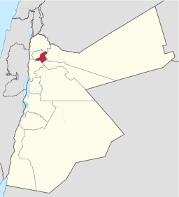 Plasseringa til Jerash guvernement in Jordan