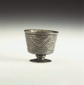 Silver cup from grave mound in Jelling, Jutland, Denmark. 900-950.