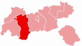 Karta Tirola sa pozicijom Okruga Imst