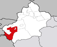 Letak Prefektur Kashgar di Xinjiang