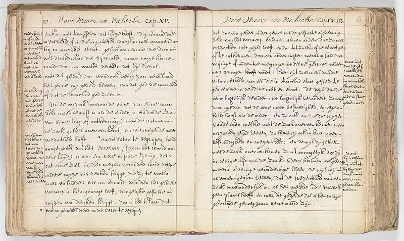 File:Korte verhandeling van God, de mensch, en deszelvs welstand - KB 75 G15 - folios 061v (left) and 062r (right).jpg