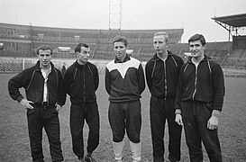 Laatste training van Nederlands elftal Bouwmeester, Moulijn, van der Linden , H, Bestanddeelnr 913-1607.jpg