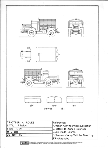 File:Latil FTARH, Tracteur à Roues, Wheeled Tractor, 4×4 Artillery Tractor - Mick Bell.png