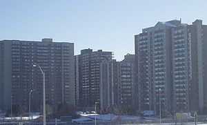 Lees Avenue seen from Sandy Hill Heights. Lees Avenue apartment buildings.jpg