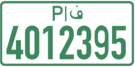 License Plate - Palestine - Motorcycle - 1994 - 1-Line Design.png