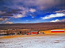 A farm in Lynn Township in the northwest corner of Lehigh County in February 2008 Lynn Township farm.jpg